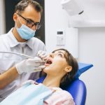a women is getting dental treatment